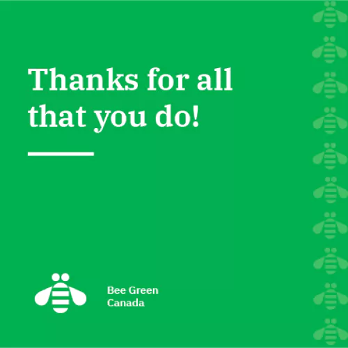 Thanks for all that you do Bee Green Canada image